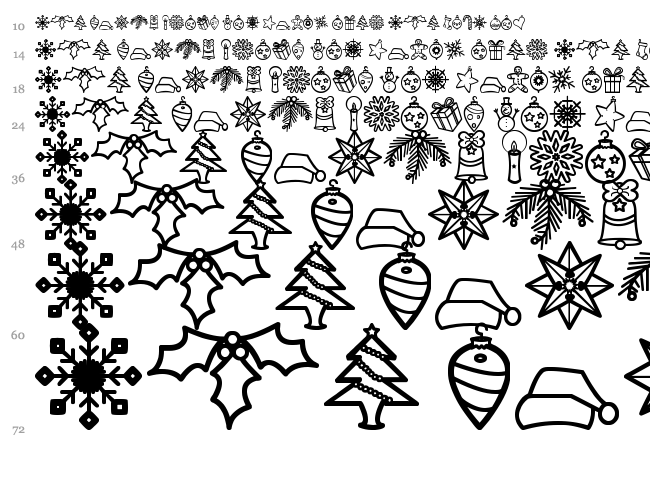 Xmasbats St font waterfall